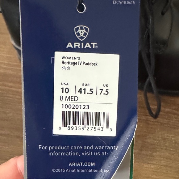 🐴 NWT Ariat Women's Black Lace Up Heritage IV Paddock Boot. Size 10 🐴 - Picture 6 of 7